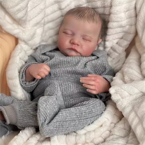 ZTZHYZR Reborn Baby Vollsilikon 19 Zoll 49 cm Lebensecht Reborn Puppe Mädchen Weichkörper Schlafende Puppe, Babypuppen wie Echt Körper für Kinder ab 3 Jahre von ZTZHYZR