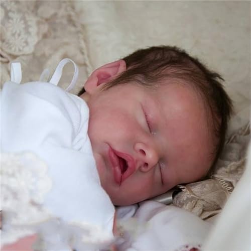 ZTZHYZR Reborn Baby Vollsilikon Lebensecht Baby Doll 18 Zoll 46 cm Babypuppen wie Echt Baby Puppe Weich Schönheit mit Zubehör Reborn Puppe Kinder für Spielzeug ab 3 Jahre von ZTZHYZR