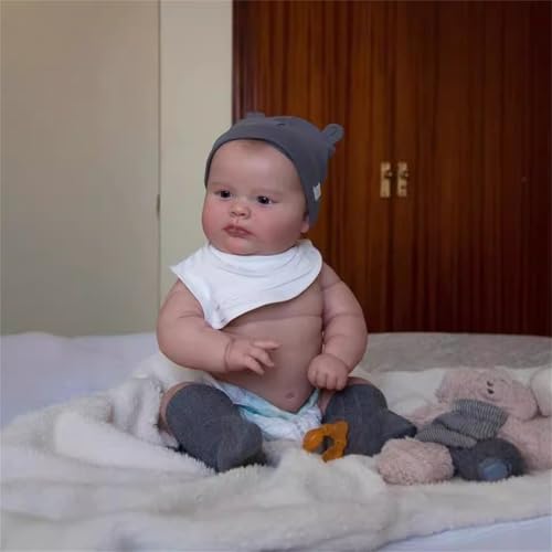 ZTZHYZR Reborn Puppe, 20 Zoll 50 cm Reborn Baby Vollsilikon Lebensecht Reborn Baby Junge Babypuppen wie Echt Silikon Baby Realistisch und Schön Ab 3 Jahren von ZTZHYZR