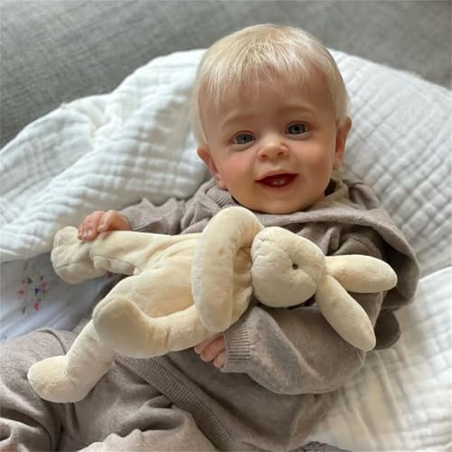 ZTZHYZR Reborn Puppen Lebensecht 24 Zoll/60 cm Reborn Baby Junge Niedlich Realistisch Baby Doll Weichkörper Babypuppen wie Echt Lächeln Junge für Baby Puppe ab 3 Jahr von ZTZHYZR