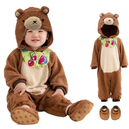 ZUCOS Unisex Baby Ein Stück Kostüm Bodysuit Säugling Kleinkind Strampler Cosplay Jumpsuit (0-6 Monate, Bären) von ZUCOS