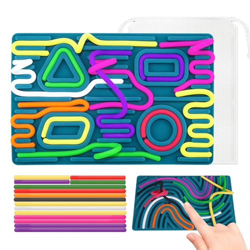 Sensorik Activity Board, Doppelseitiges Aktivitätsbrett, Sensorisches Aktivitätstafel für Kinder 3+ & Erwachsene zur Beruhigung, Angstzuständen, ADHD und Autismus, zum Reisetasche & 15 Schnüren (Blau) Sensorik Activity Board, Doppelseitiges Aktivitätsbrett, Sensorisches Aktivitätstafel für Kinder 3+ & Erwachsene zur Beruhigung, Angstzuständen, ADHD und Autismus, zum Reisetasche & 15 Schnüren (Blau) von ZUGHXMS