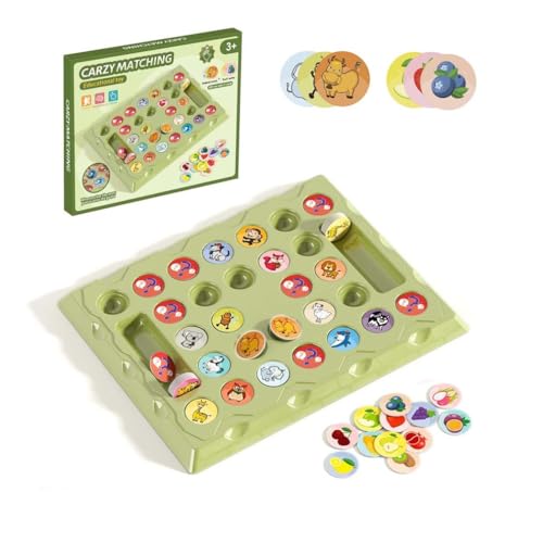 Board Game,Animal Memory Game Board,Children and Seniors Memory Game Toy,Legekartenspiel Gedächtnisspiel aus Holz - mit süßen Tier-Paaren,Montessori Spielzeug Pädagogisches von ZUICC