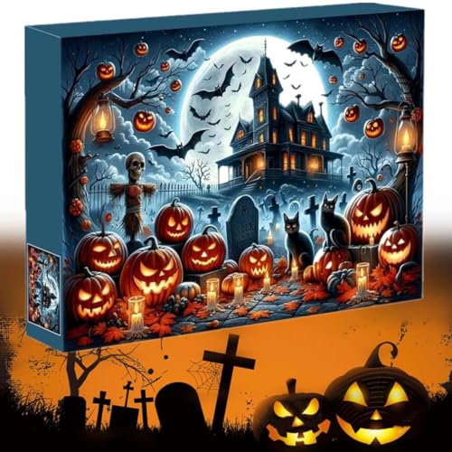 Halloween Nightmare Jigsaw Puzzle,Nightmare Travel Games 1000 Teile Puzzle für Erwachsen,Horror Halloween Urlaub Puzzle,Halloween-Thema Puzzles,Brain Teaser Puzzle für Teenager Erwachsene von ZUICC