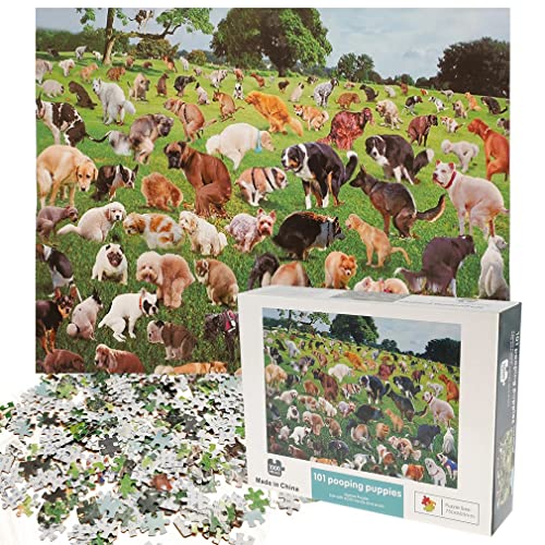 Poop-Hunde Puzzle 1000 Stück, 101 Pooping Puppies, Dogs Pooping Puzzle, Interessante Puzzles Zum Stressabbau, Lustiges Kinder und Erwachsene von ZUICC