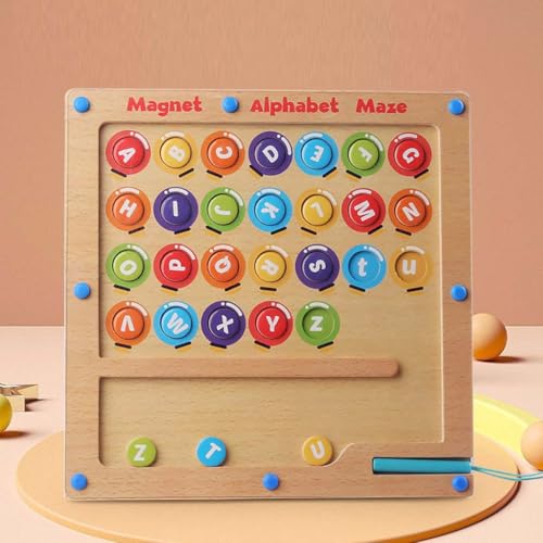 ZUICC Magnetic Alphabet Maze Toy,Magnetisches Alphabet Puzzle,Magnetspiel Labyrinth,Lernspiele zum Buchstaben Lernen,Montessori Schreiben Lernen&zur Feinmotorischen Entwicklung (A) von ZUICC