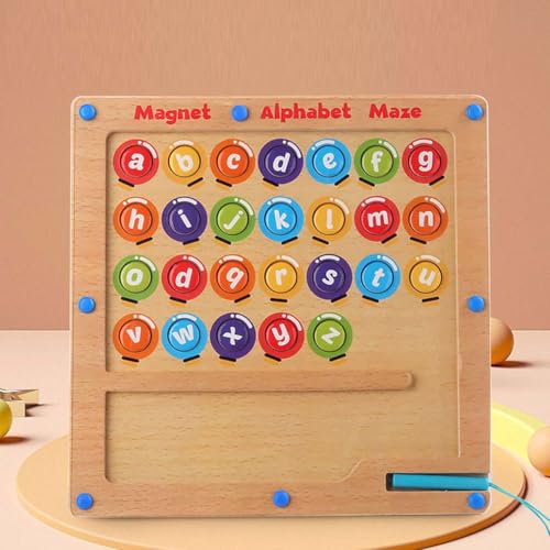 ZUICC Magnetic Alphabet Maze Toy,Magnetisches Alphabet Puzzle,Magnetspiel Labyrinth,Lernspiele zum Buchstaben Lernen,Montessori Schreiben Lernen&zur Feinmotorischen Entwicklung (B) von ZUICC