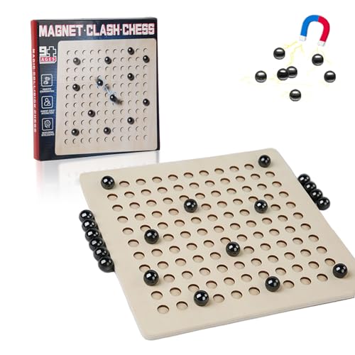 ZUNIPLEX Magnetisches Schachspiel,Schachbrett Magnetisch,Magnetspiel,Kampfschach Mit Magneteffekt,Tragbares Schachbrett für unterwegs, magnetisches Schachspiel für Kinder und Erwachsene von ZUNIPLEX