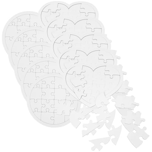 ZUNOXAZ 10 Stück Teiliges DIY Puzzle Papier Leere Puzzleteile in Herz Rundform Kindersicher mit Abgerundeten Kanten zum Basteln und Bemalen für Jungen und Mädchen Beschäftigung für ZUNOXAZ 10 Stück Teiliges DIY Puzzle Papier Leere Puzzleteile in Herz Rundform Kindersicher mit Abgerundeten Kanten zum Basteln und Bemalen für Jungen und Mädchen Beschäftigung für von ZUNOXAZ
