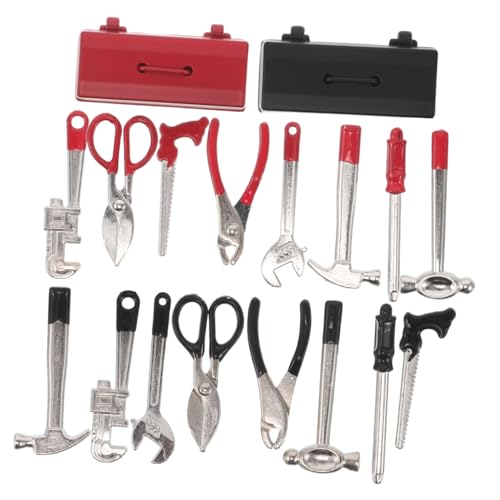 ZUNOXAZ 2 Sätze Miniatur Werkzeugkasten für Puppenhaus Realistische Mini Reparatur Werkzeuge mit Hammer Schraubendreher Zange Schraubenschlüssel Tragbar für Puppenhaus Dekoration und DIY ZUNOXAZ 2 Sätze Miniatur Werkzeugkasten für Puppenhaus Realistische Mini Reparatur Werkzeuge mit Hammer Schraubendreher Zange Schraubenschlüssel Tragbar für Puppenhaus Dekoration und DIY von ZUNOXAZ