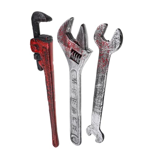 ZUNOXAZ 3 Stück Teiliges Halloween Werkzeug aus Kunststoff Realistische Schraubenschlüssel in Verschiedenen Sichere Deko für Gruselige Kostüm Accessoires und Halloween Party Spiele ZUNOXAZ 3 Stück Teiliges Halloween Werkzeug aus Kunststoff Realistische Schraubenschlüssel in Verschiedenen Sichere Deko für Gruselige Kostüm Accessoires und Halloween Party Spiele von ZUNOXAZ