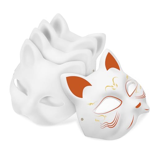 ZUNOXAZ 5 Leere Katzenmasken aus Papiermaschee Halbgesichtige DIY Tiermasken zum Bemalen für Karneval Maskerade Cosplay und Halloween Leichte Komfortable Kostümaccessoires ZUNOXAZ 5 Leere Katzenmasken aus Papiermaschee Halbgesichtige DIY Tiermasken zum Bemalen für Karneval Maskerade Cosplay und Halloween Leichte Komfortable Kostümaccessoires von ZUNOXAZ