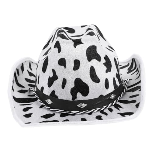ZUNOXAZ Cowgirlhut mit Kuhmuster Western Hut Unisex Verkleidungskostüm für Hochzeiten und Mottofeste Modisch und Langlebig Passend für Damen und Herren ZUNOXAZ Cowgirlhut mit Kuhmuster Western Hut Unisex Verkleidungskostüm für Hochzeiten und Mottofeste Modisch und Langlebig Passend für Damen und Herren von ZUNOXAZ