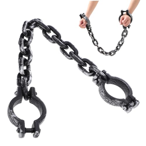 ZUNOXAZ Halloween Deko Handfesseln Schwarz Leichte Kostüm Ketten für Cosplay Karneval Mottoparty Fasching Realistisch Bequem Tragbar Robust und Einfach Anzulegen ZUNOXAZ Halloween Deko Handfesseln Schwarz Leichte Kostüm Ketten für Cosplay Karneval Mottoparty Fasching Realistisch Bequem Tragbar Robust und Einfach Anzulegen von ZUNOXAZ