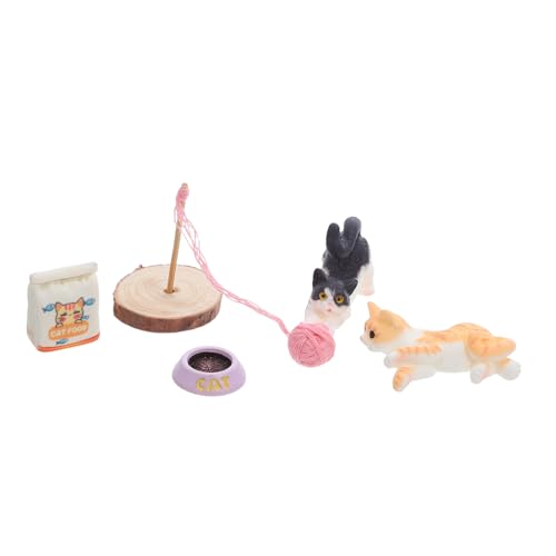 ZUNOXAZ Miniatur Katzen Spielfiguren mit Garnball Realistische Puppenhaus Mini Katzen Figuren Detailgetreu für Indoor Outdoor Spiel und Kreative Dekoration ZUNOXAZ Miniatur Katzen Spielfiguren mit Garnball Realistische Puppenhaus Mini Katzen Figuren Detailgetreu für Indoor Outdoor Spiel und Kreative Dekoration von ZUNOXAZ