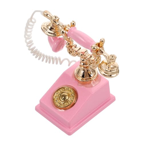 ZUNOXAZ Miniatur Retro Telefon mit Wählscheibe Puppenhaus Zubehör Vintage Stil Detailgetreu für Kreative Puppenhaus Dekoration und Sammlerstücke Rosa ZUNOXAZ Miniatur Retro Telefon mit Wählscheibe Puppenhaus Zubehör Vintage Stil Detailgetreu für Kreative Puppenhaus Dekoration und Sammlerstücke Rosa von ZUNOXAZ