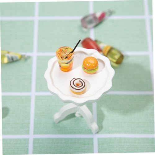 ZUNOXAZ Miniatur Rundtisch Modell Weiß Puppenhaus Dekoration Holz Material Leicht Für Spiel Geschenk ZUNOXAZ Miniatur Rundtisch Modell Weiß Puppenhaus Dekoration Holz Material Leicht Für Spiel Geschenk von ZUNOXAZ