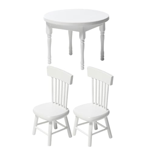 ZUNOXAZ Miniatur Tisch Stuhl Weiß Teilig Miniaturmöbel Puppenhaus Zubehör Feines Design Glatte Oberfläche Sicher für Spiel und Dekoration ZUNOXAZ Miniatur Tisch Stuhl Weiß Teilig Miniaturmöbel Puppenhaus Zubehör Feines Design Glatte Oberfläche Sicher für Spiel und Dekoration von ZUNOXAZ