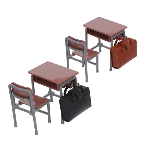 ZUNOXAZ Puppenhaus Schreibtisch Stuhl und Rucksack Handgefertigte Miniaturmöbel für Sammler und Kreative Spielwelten für Puppenhausdekoration ZUNOXAZ Puppenhaus Schreibtisch Stuhl und Rucksack Handgefertigte Miniaturmöbel für Sammler und Kreative Spielwelten für Puppenhausdekoration von ZUNOXAZ