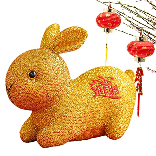 ZUREGO Chinesische Kaninchendekorationen | 2023 Hase Jahr Maskottchen Chinesisches Neujahr Bunny Plüsch | Festliches Blumentuch Rabbit Plüschtierpup-pe für Home Par Indoor von ZUREGO