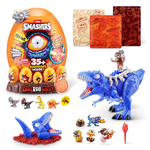 Smashers Dino Egg Hunt von ZURU, Jagd auf den leuchtenden, feuerspeienden Dinosaurier, Sammelspielzeug für Kinder (Giganotosaurus) von ZURU SMASHERS