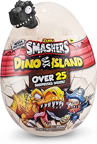 Smashers Dino Island Mega Ei, Dinosaurier T-Rex mit über 25 Überraschungen! von ZURU SMASHERS