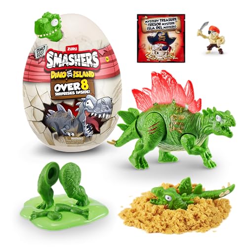 Smashers Dino Island Nano Ei mit Dinosaurier Stegosaurus und über 10 Überraschungen! von ZURU SMASHERS