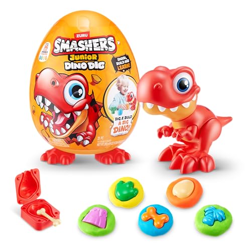 Smashers Junior Dino Dig Large Egg, T-Rex, by ZURU 18+ Surprises, Dinosaur Preschool Toys, Build Construct Sensory Play for Kids 18 Months - 3 Years (T-Rex) von ZURU SMASHERS