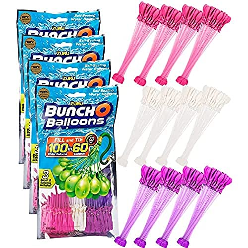 SHS-Yard ZURU Bunch O Balloons - 420 Stück / 100 in 60 Sekunden/selbstschließend/WASSERBALLONS / 12 Bündel á 35 Wasserbomben/Water Balloons Seal/SELF Seal/Girls von SHS-Yard