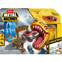 ZURU 11005213 1:64 Metal Machines - Spielset T-Rex Angriff Rennbahn mit Looping + Auto von ZURU