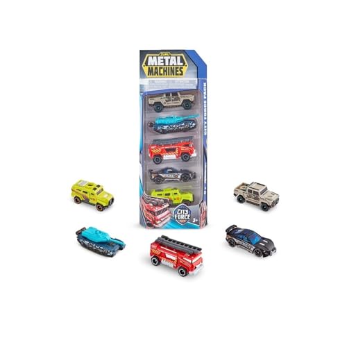 METAL MACHINES Zuru City Force Car Pack mit 5 Autos und für Kinder ab 3 Jahren von METAL MACHINES