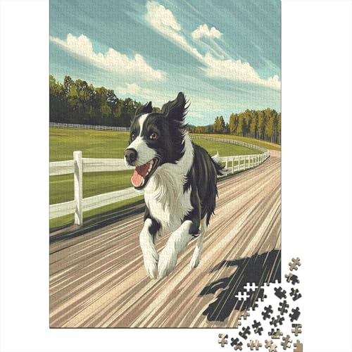 Border Collie 1000 Teile,Impossible Puzzle,Geschicklichkeitsspiel Für Die Ganze Familie, Erwachsenen Puzzlespiel Puzzel 1000pcs (75x50cm) von ZWABFOFYV