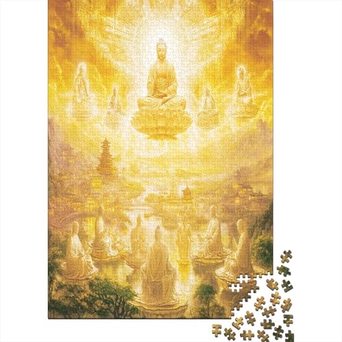 Buddha 1000 Stück Puzzles Für Erwachsene Teenager Stress Abbauen Familien-Puzzlespiel 1000-teiliges Puzzle Kinder Lernspiel Spielzeug Geschenk Puzzel 1000pcs (75x50cm) von ZWABFOFYV