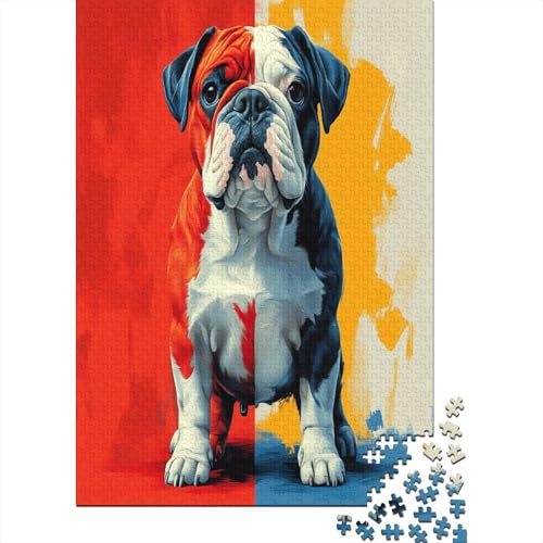 Bulldog Puzzlespiel 1000 Teile Jigsaw Puzzle 1000 Puzzle FüR Erwachsene Kinder Senioren Erwachsenen Puzzlespiel Puzzel 1000pcs (75x50cm) von ZWABFOFYV