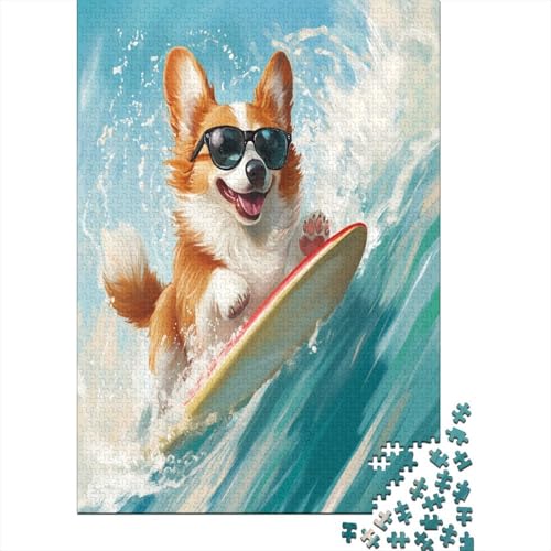 Corgi Holzpuzzle Erwachsene, 1000 Teile Großes Holzpuzzle Für Erwachsene Und Kinder, Anzug Klassisches Puzzle Für Kinder Ab 12 Jahren Und Erwachsene 1000pcs (75x50cm) von ZWABFOFYV