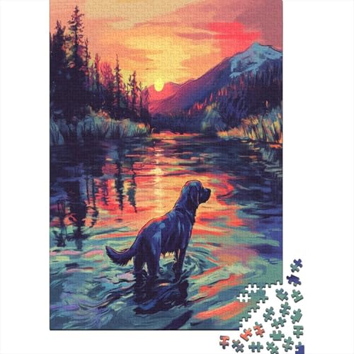 Der Labrador Retriever 1000 Stück Puzzles Für Erwachsene Teenager Stress Abbauen Familien-Puzzlespiel Mit Poster in 1000-teiliges Puzzle Kinder Lernspiel Spielzeug Geschenk Puzzel 1000pcs (75x50cm) von ZWABFOFYV