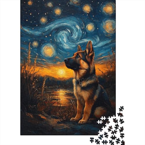 Deutsche Schäferhunde Holzpuzzle Erwachsene, 1000 Teile Großes Holzpuzzle Für Erwachsene Und Kinder, Anzug Klassisches Puzzle Für Kinder Ab 12 Jahren Und Erwachsene 1000pcs (75x50cm) von ZWABFOFYV