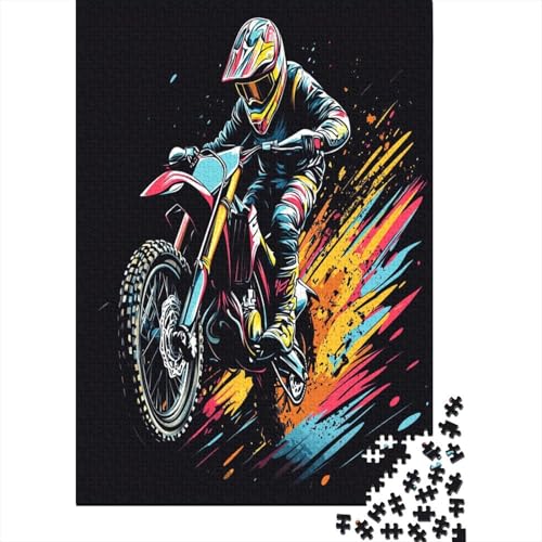 Dirt Bike Puzzle 1000 Teile,für Erwachsene, Impossible Puzzle,farbenfrohes Legespiel,Geschicklichkeitsspiel Für Die Ganze Familie,Erwachsenenpuzzle Puzzel 1000pcs (75x50cm) von ZWABFOFYV