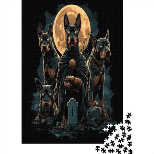 Dobermann Puzzles Für Erwachsene, 1000 Teile, Für Erwachsene Und Kinder Ab 12 Jahren, Heimdekoration, Puzzlespielzeug 1000pcs (75x50cm) von ZWABFOFYV