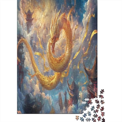 Drache 1000 Stück Puzzles Für Erwachsene Teenager Stress Abbauen Familien-Puzzlespiel Mit Poster in Voller 1000-teiliges Puzzle Lernspiel Spielzeug Geschenk 1000pcs (75x50cm) von ZWABFOFYV