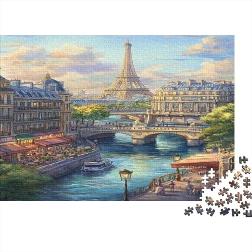 Eiffelturm 1000 Stück Puzzles Für Erwachsene Teenager Stress Abbauen Familien-Puzzlespiel 1000-teiliges Puzzle Kinder Lernspiel Spielzeug Geschenk Puzzel 1000pcs (75x50cm) von ZWABFOFYV