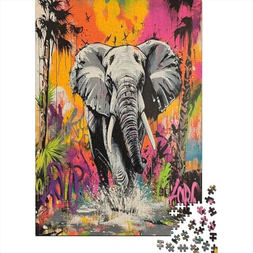 Elefant 1000 Teile, Impossible Puzzle,Geschicklichkeitsspiel Für Die Ganze Familie, Erwachsenenpuzzle Ab 14 Jahren Puzzel 1000pcs (75x50cm) von ZWABFOFYV