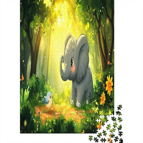 Elefant Puzzles Für Erwachsene, 1000 Teile, Für Erwachsene Und Kinder Ab 12 Jahren, HeimdekoRatteion, Puzzlespielzeug 1000pcs (75x50cm) von ZWABFOFYV