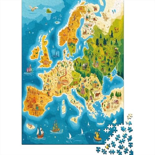 Europäische Karte Puzzle 1000 Teile Puzzles Für Erwachsene Klassische Puzzles 1000 Teile Erwachsene Puzzlespiel Erwachsene 1000 Teile Erwachsenen Puzzlespiel Puzzel 1000pcs (75x50cm) von ZWABFOFYV