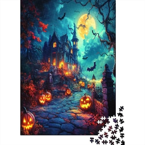 Halloween Village 1000 Teile,Impossible Puzzle,Geschicklichkeitsspiel Für Die Ganze Familie, Erwachsenen Puzzlespiel Puzzel 1000pcs (75x50cm) von ZWABFOFYV