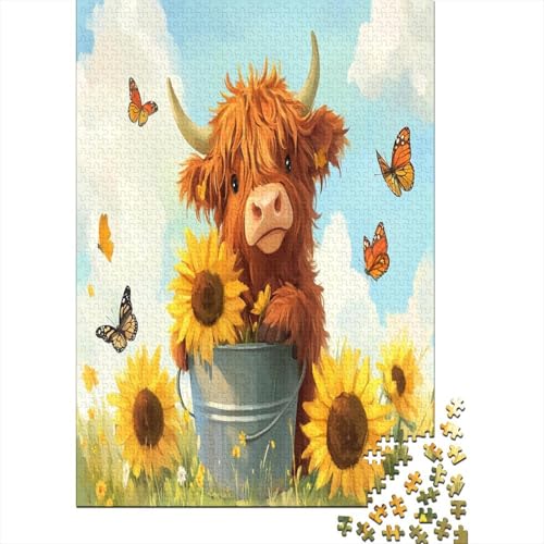 Hochlandrinder Klassische Puzzles Puzzles 1000 Teile Für Erwachsene Puzzle Spielzeug Puzzle Einzigartige Geschenk Puzzleteile Tierpuzzle Für Die Familienspielsammlung Home Decor 1000pcs (75x50cm) von ZWABFOFYV