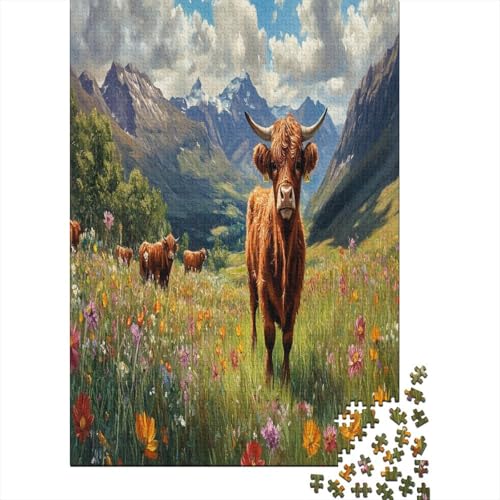 Hochlandrinder Puzzle 1000 Teile,Puzzlespiel Für Erwachsene,Impossible Puzzle,Puzzle Geschicklichkeitsspiel Für Die Ganze Familie, Geschenke Für Männer/Frauen Erwachsenen Puzzel 1000pcs (75x50cm) von ZWABFOFYV