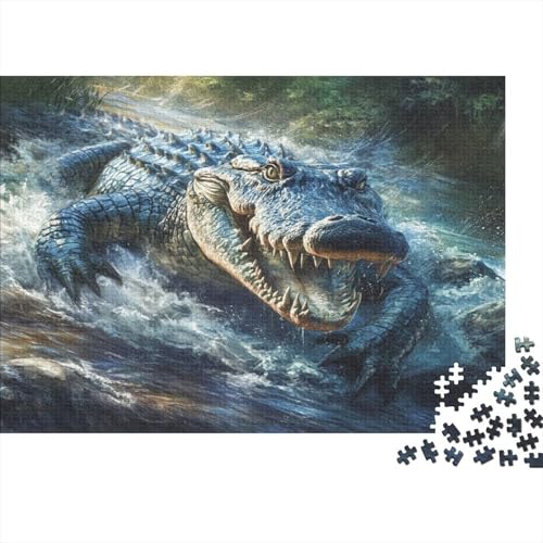 Krokodil 1000 Teile, Impossible Puzzle,Geschicklichkeitsspiel Für Die Ganze Familie, Erwachsenenpuzzle Ab 14 Jahren Puzzel 1000pcs (75x50cm) von ZWABFOFYV