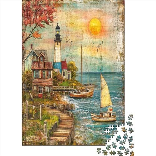 Leuchtturm an der Küste Puzzle 1000 Teile Puzzles Für Klassische Puzzles 1000 Teile Puzzlespiel Schwer Pädagogisches Spielzeug Kinder Puzzel 1000pcs (75x50cm) von ZWABFOFYV