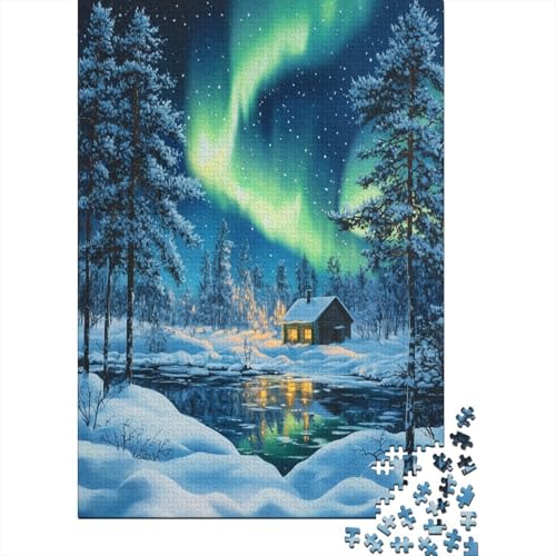 Nordlichter 1000 Teile,Impossible Puzzle,Geschicklichkeitsspiel Für Die Ganze Familie, Erwachsenen Puzzlespiel Puzzel 1000pcs (75x50cm) von ZWABFOFYV